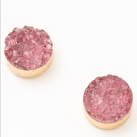 Jewelry - Gold Dipped Druzy Studs - Pomegranate